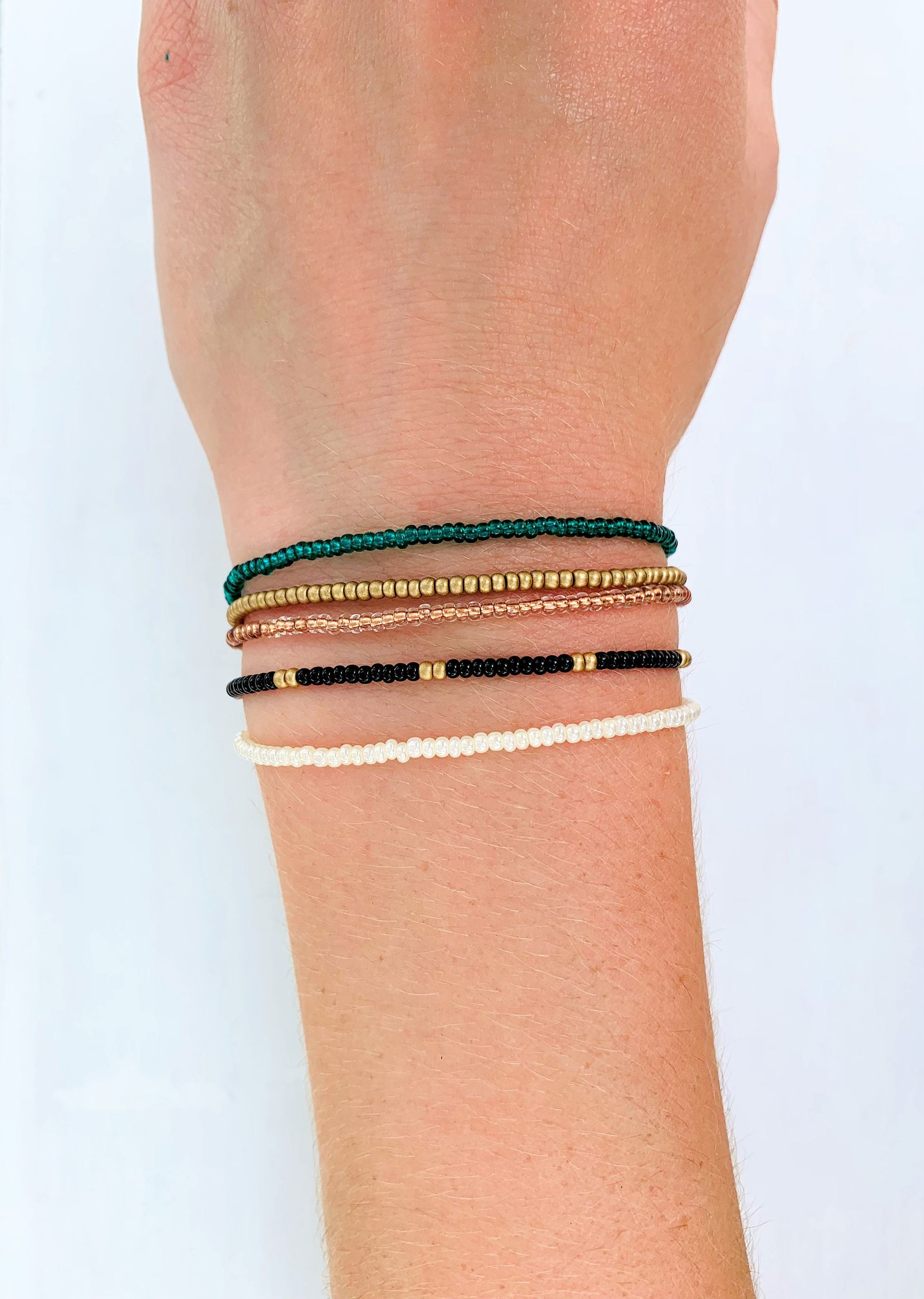 Bracelet Set, Stretch Bracelet, Dainty Beaded Bracelet, Seed Bead Bracelet, Bracelet Stack, Minimalist Beaded Bracelet, Simple Bracelet