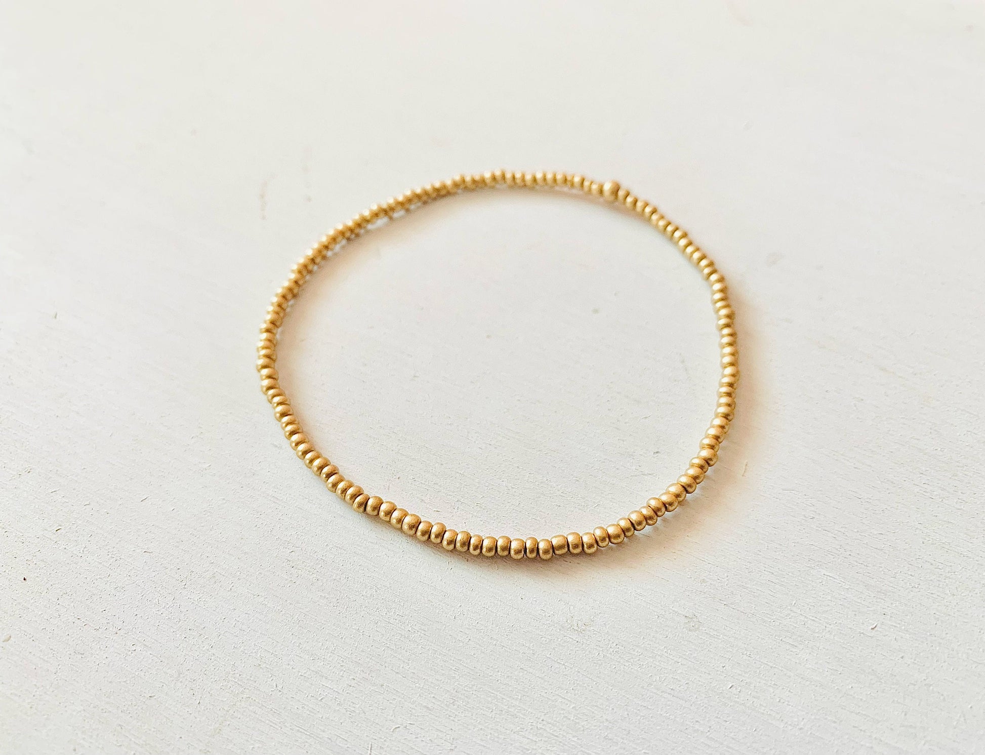 Minimalist Beaded Bracelet, Seed Bead Bracelet, Gold Bead Bracelet, Dainty Stretch Bracelet, Small Beaded Bracelet, Stacking Bracelets