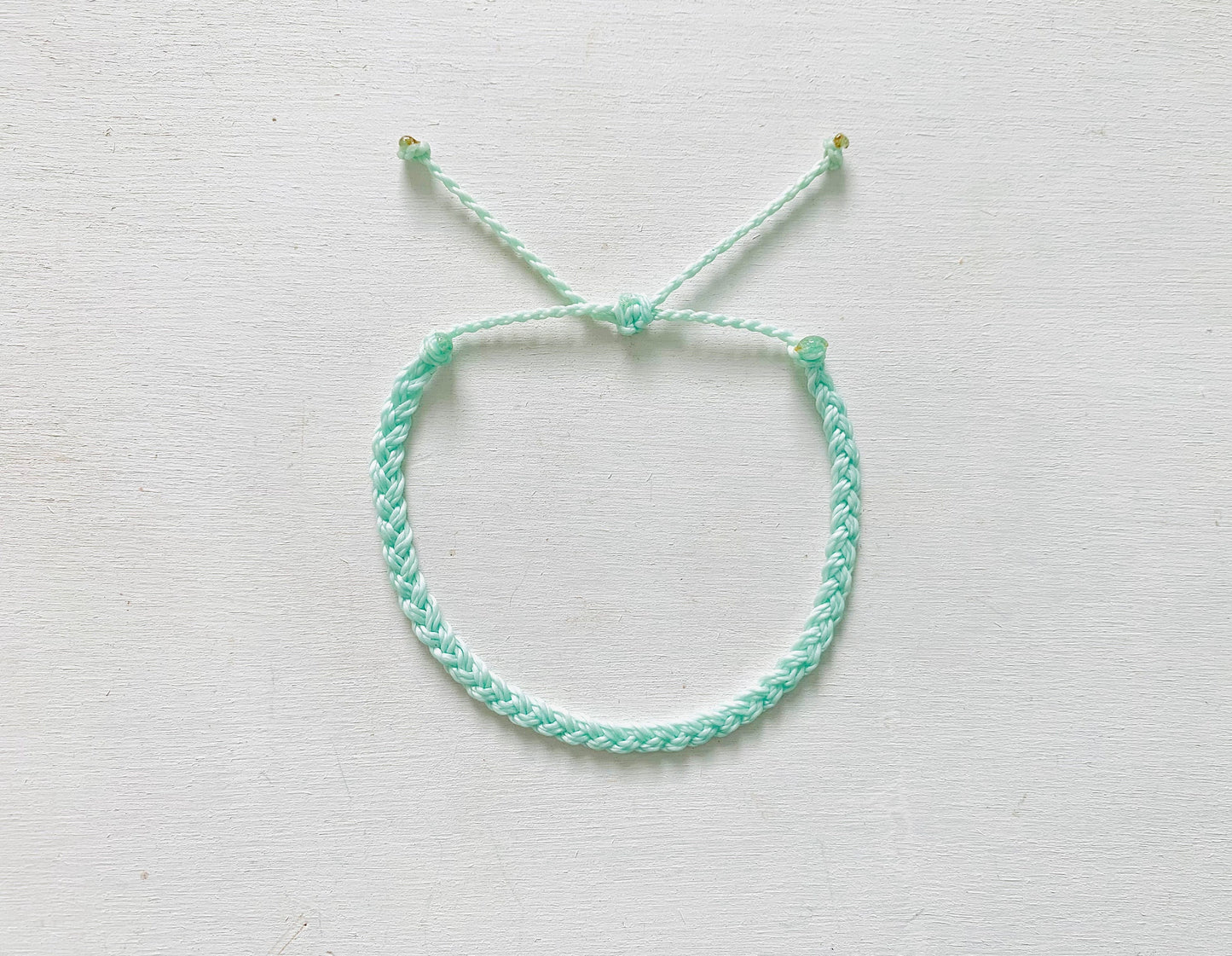 Solid Mint Braided, Pura Vida Style Bracelet, Braided Bracelet, Beachy Bracelet, Surfer Bracelet, Waterproof Bracelet, Adjustable, Handmade