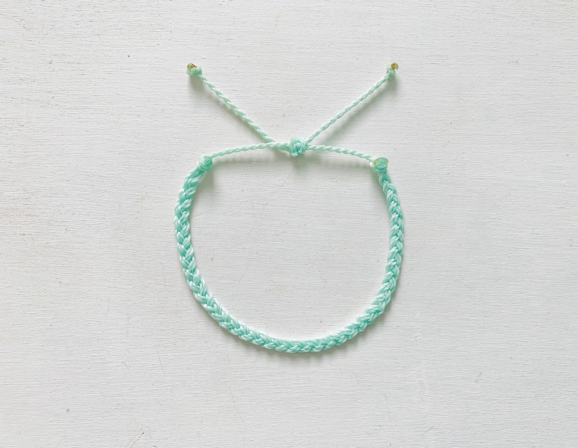 Solid Mint Braided, Pura Vida Style Bracelet, Braided Bracelet, Beachy Bracelet, Surfer Bracelet, Waterproof Bracelet, Adjustable, Handmade