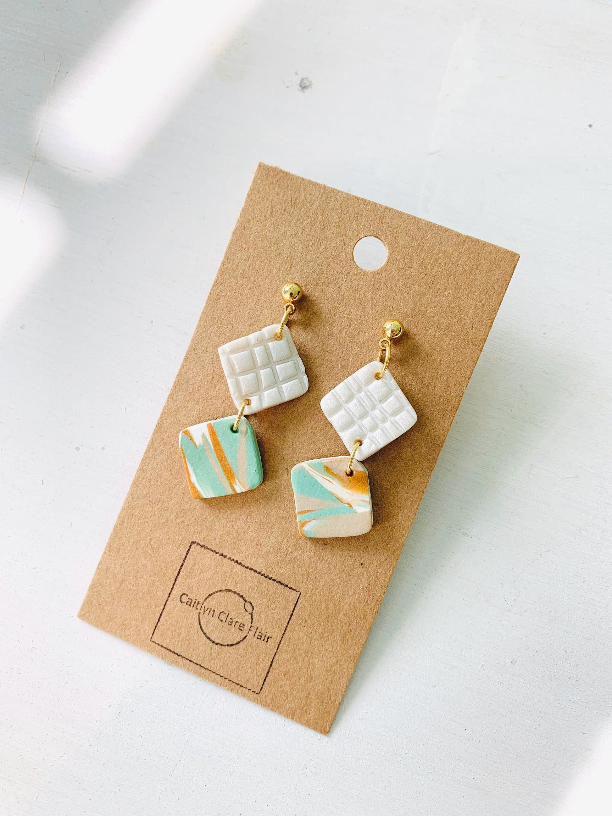 Polymer Clay Earrings, Dangle Earrings, Marble Earrings, Dainty Earrings, Simple Earrings, Statement Earrings, Minimalist Earrings, Handmade