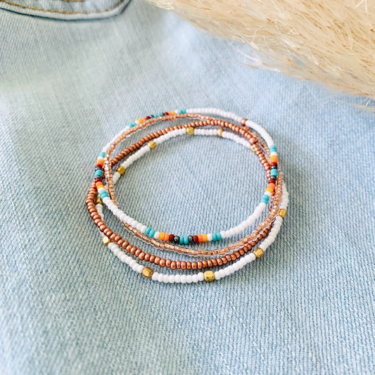 Stretch Bracelet Set, Dainty Bracelet, Colorful Bracelet, Boho Bracelet, Seed Bead Bracelet, Bracelet Stack, Small Beaded Bracelet, Handmade