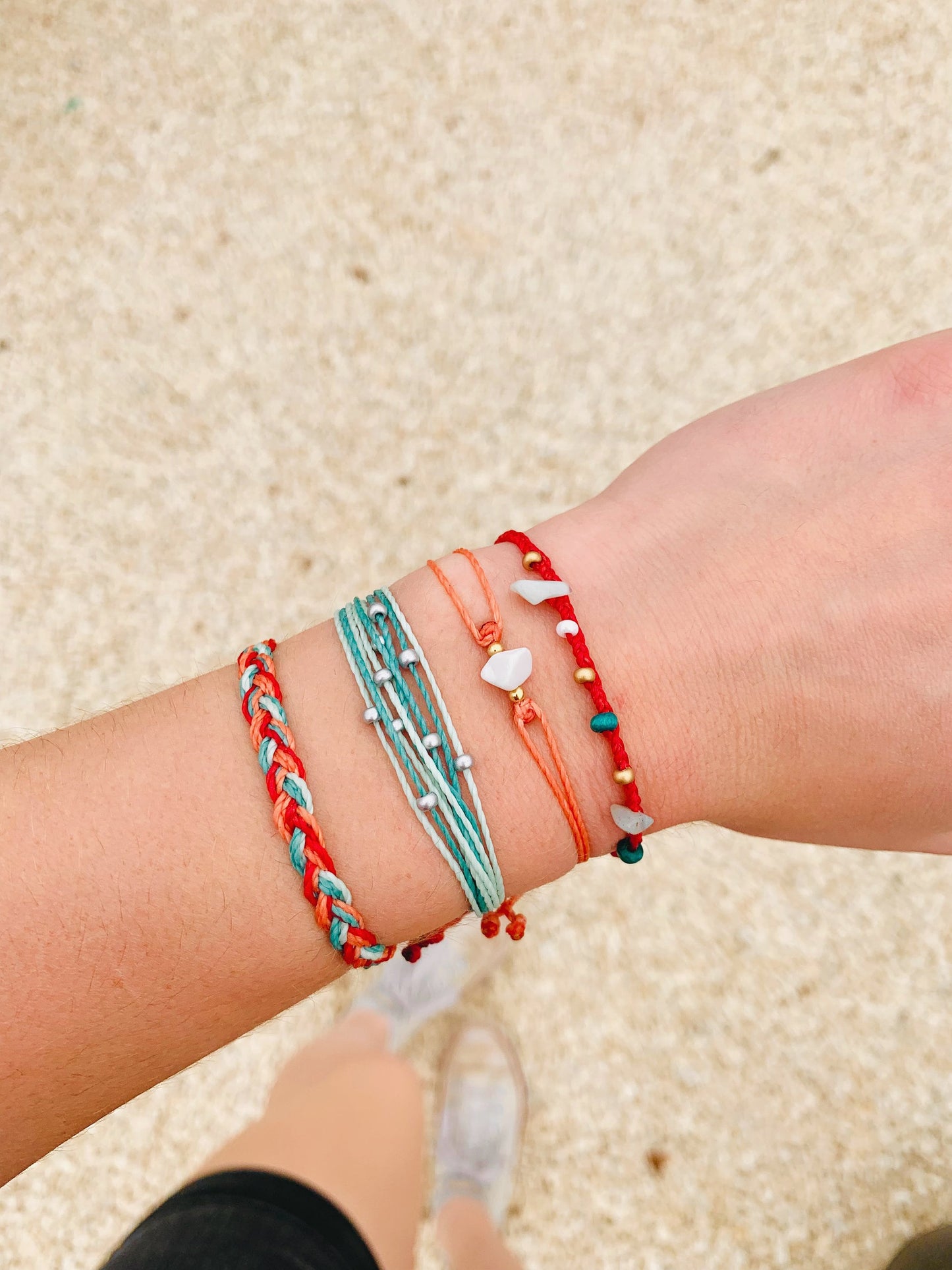 Wildflower Bracelet Set, Pura Vida Style Bracelet, Surfer Bracelet, Beachy Bracelet, Waterproof Bracelet, Adjustable Bracelet, Handmade