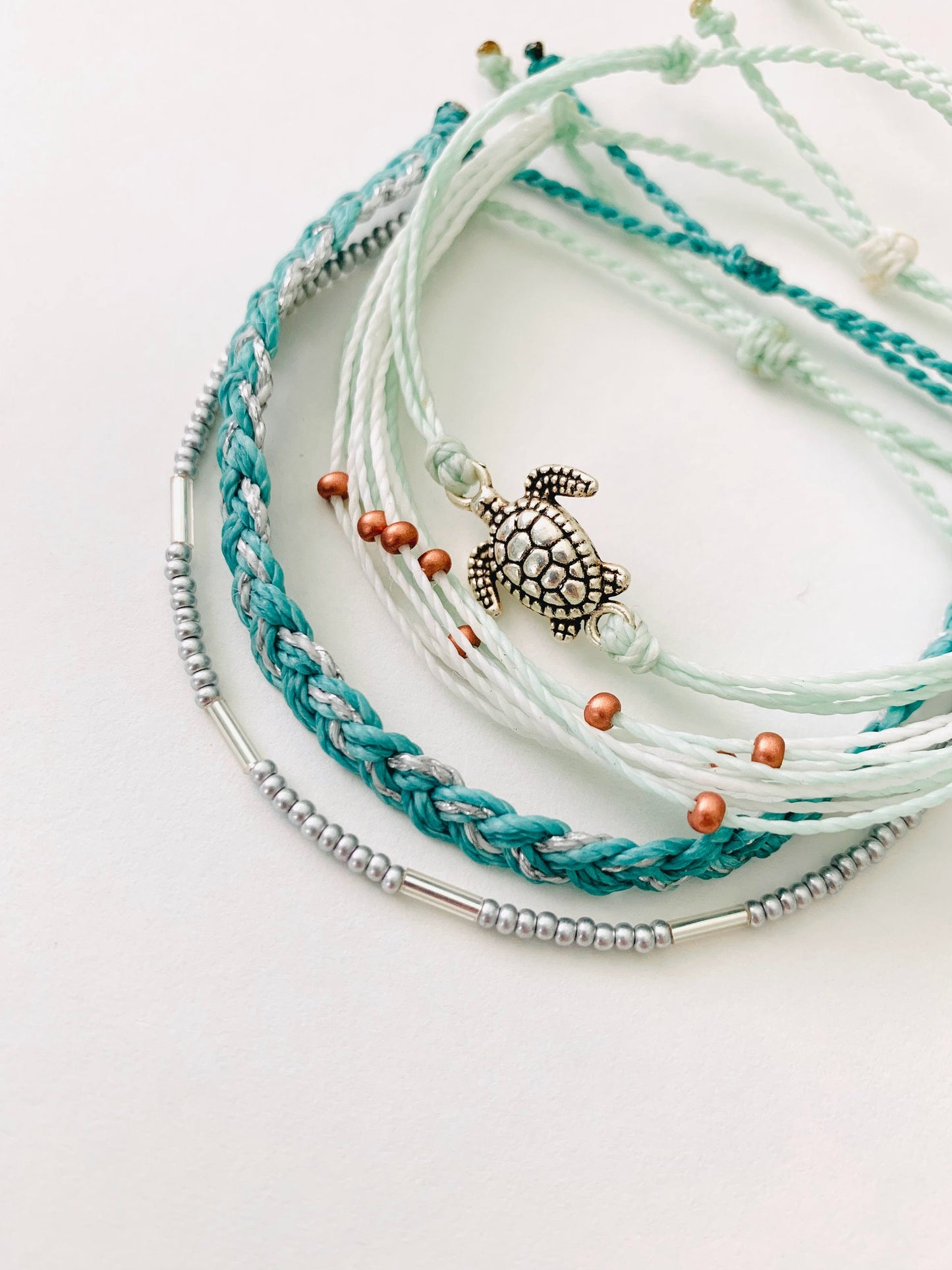 Sea Turtle Pack, Pura Vida Style Bracelet, Bracelet Set, Bracelet Pack, Beachy Bracelet, Surfer Bracelet, Braided Bracelet, Waterproof