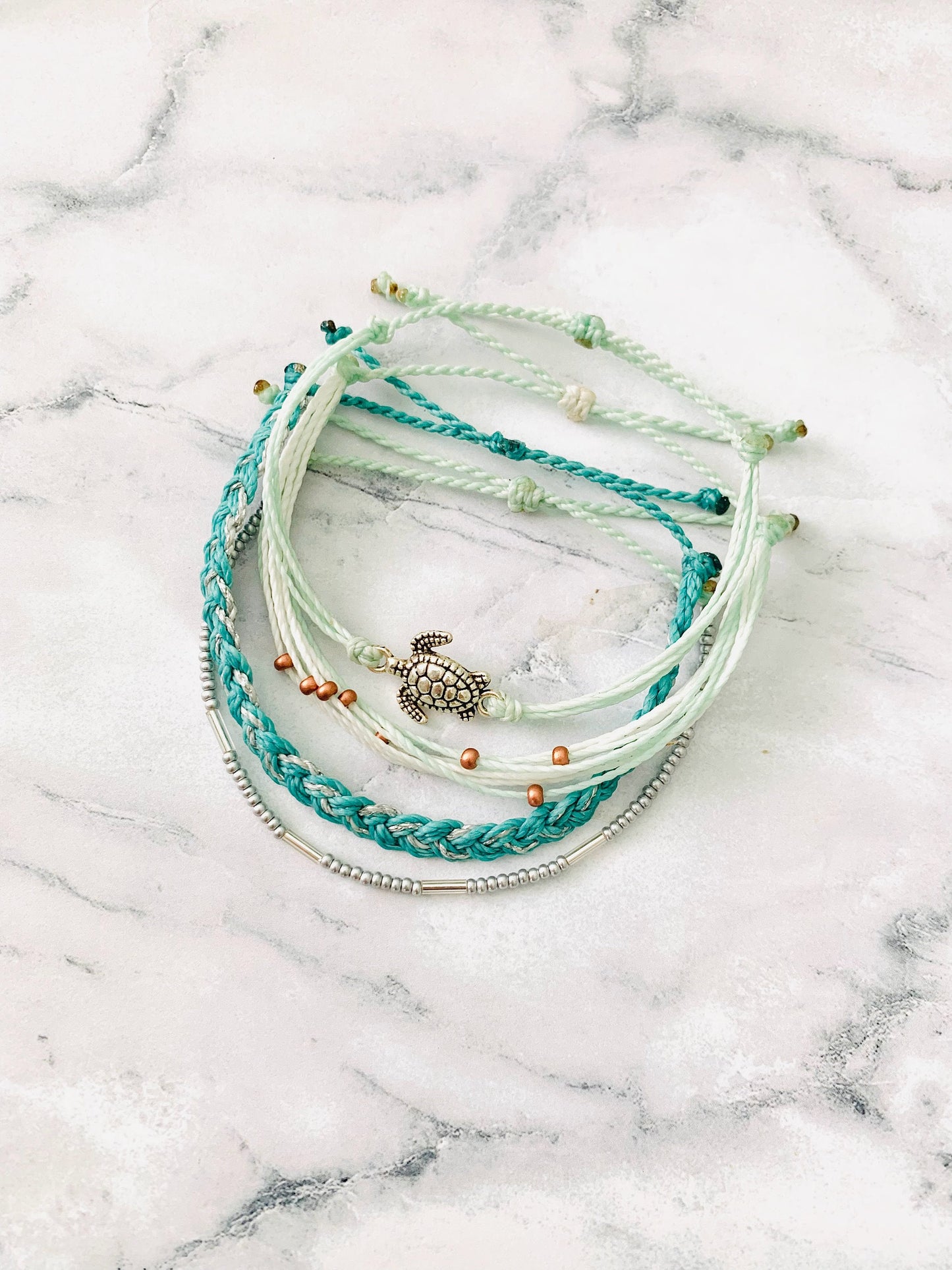 Sea Turtle Pack, Pura Vida Style Bracelet, Bracelet Set, Bracelet Pack, Beachy Bracelet, Surfer Bracelet, Braided Bracelet, Waterproof