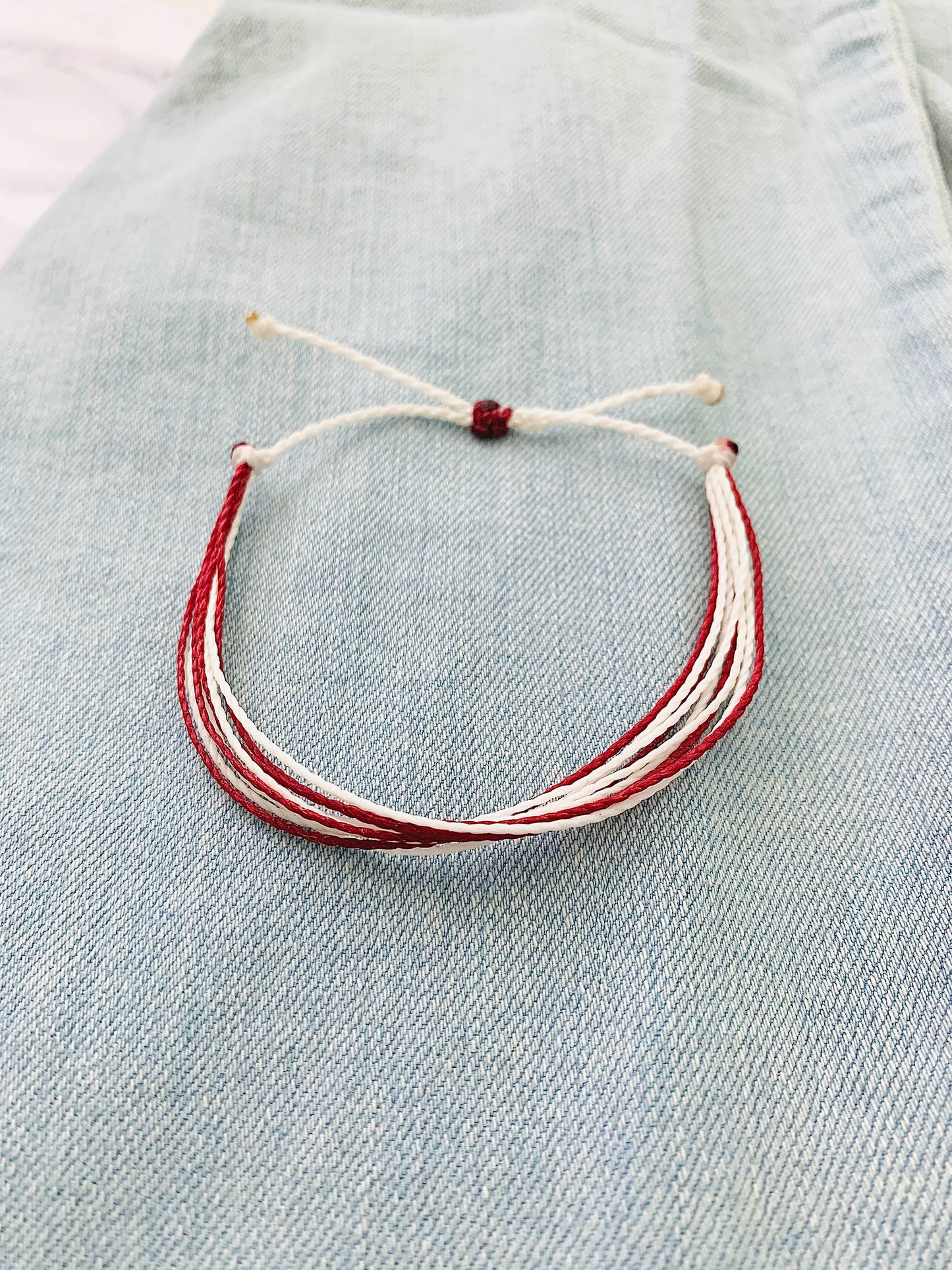 Stars & Stripes Bracelet Set, Patriotic 4th of July Bracelet, Pura Vida Style Bracelet, American Bracelet, Adjustable Bracelet, Waterproof