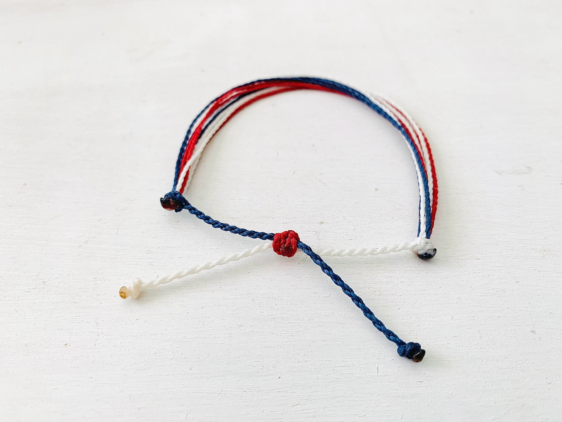 Patriotic, String Bracelet, Adjustable Bracelet, Waterproof Bracelet, 4th of July Bracelet, Stackable Bracelet, American, Handmade