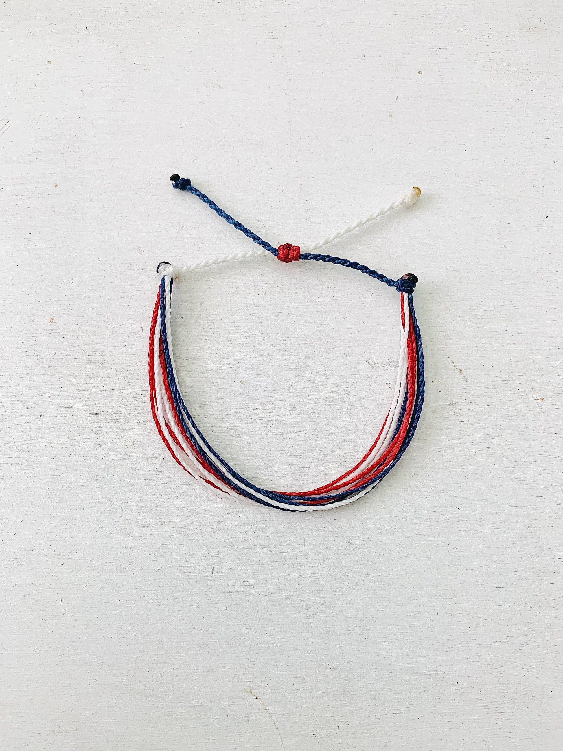 Patriotic, String Bracelet, Adjustable Bracelet, Waterproof Bracelet, 4th of July Bracelet, Stackable Bracelet, American, Handmade