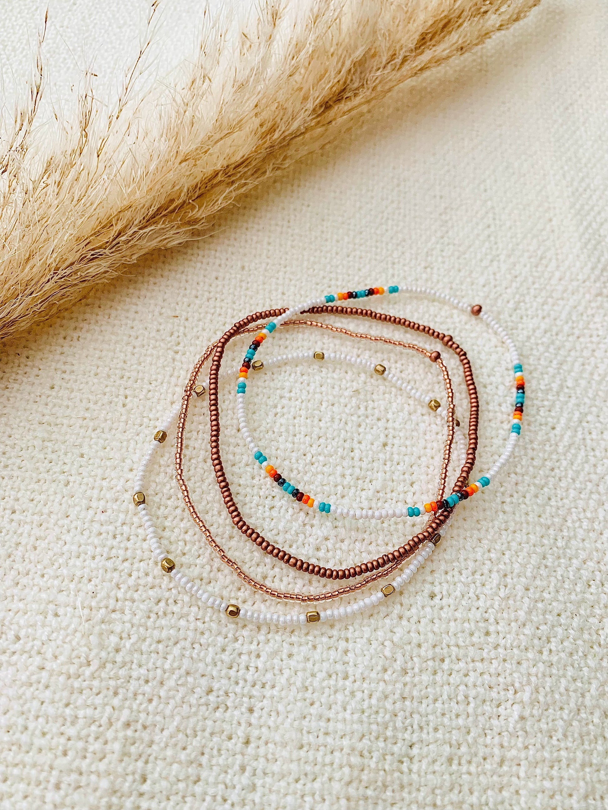 Beaded Anklet Set, Beachy Anklet, Ankle Bracelet, Seed Bead Anklet, Seed Bead Jewelry, Stretch Anklet, Dainty Anklet, Minimalist, Colorful