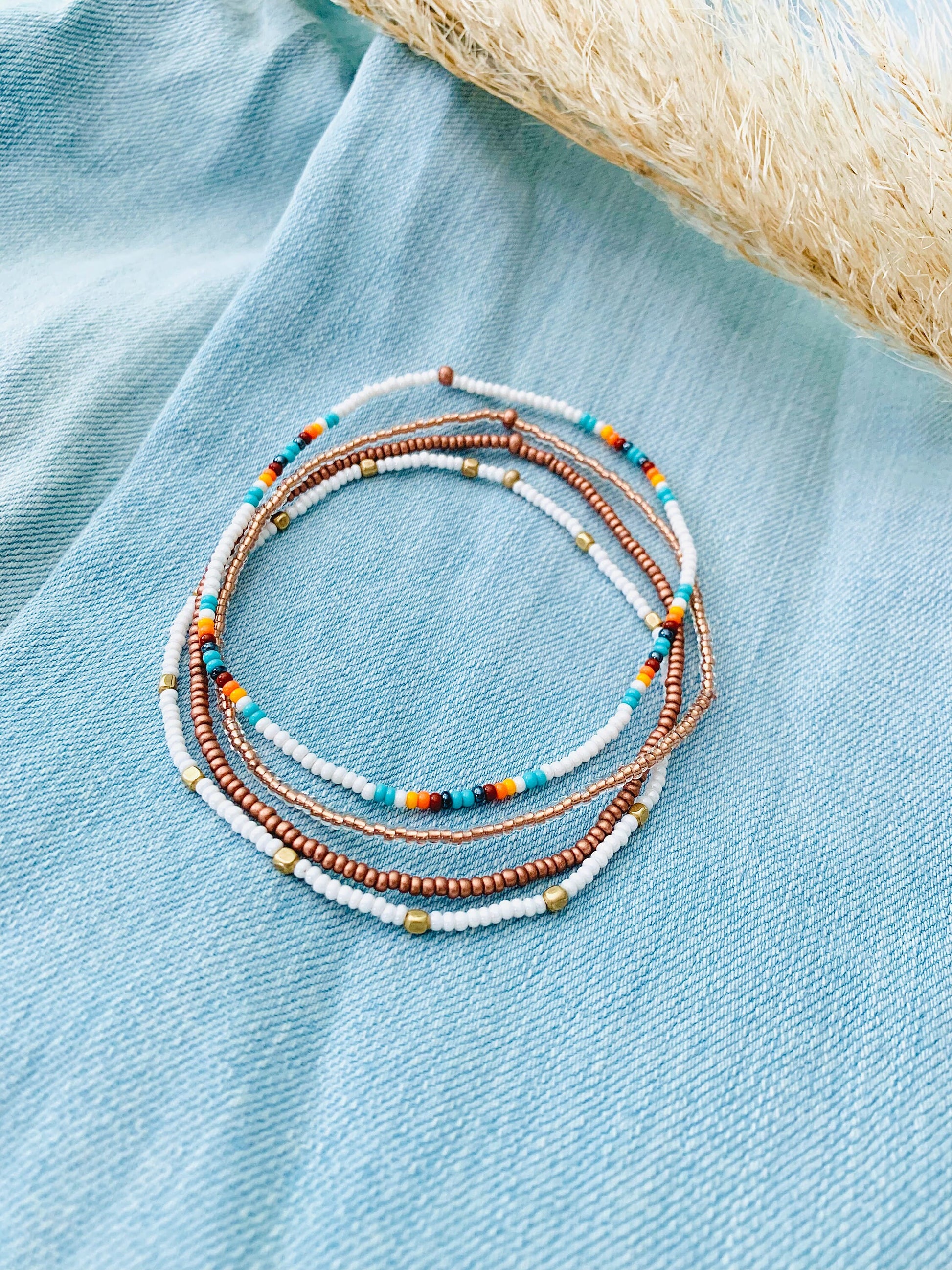 Beaded Anklet Set, Beachy Anklet, Ankle Bracelet, Seed Bead Anklet, Seed Bead Jewelry, Stretch Anklet, Dainty Anklet, Minimalist, Colorful