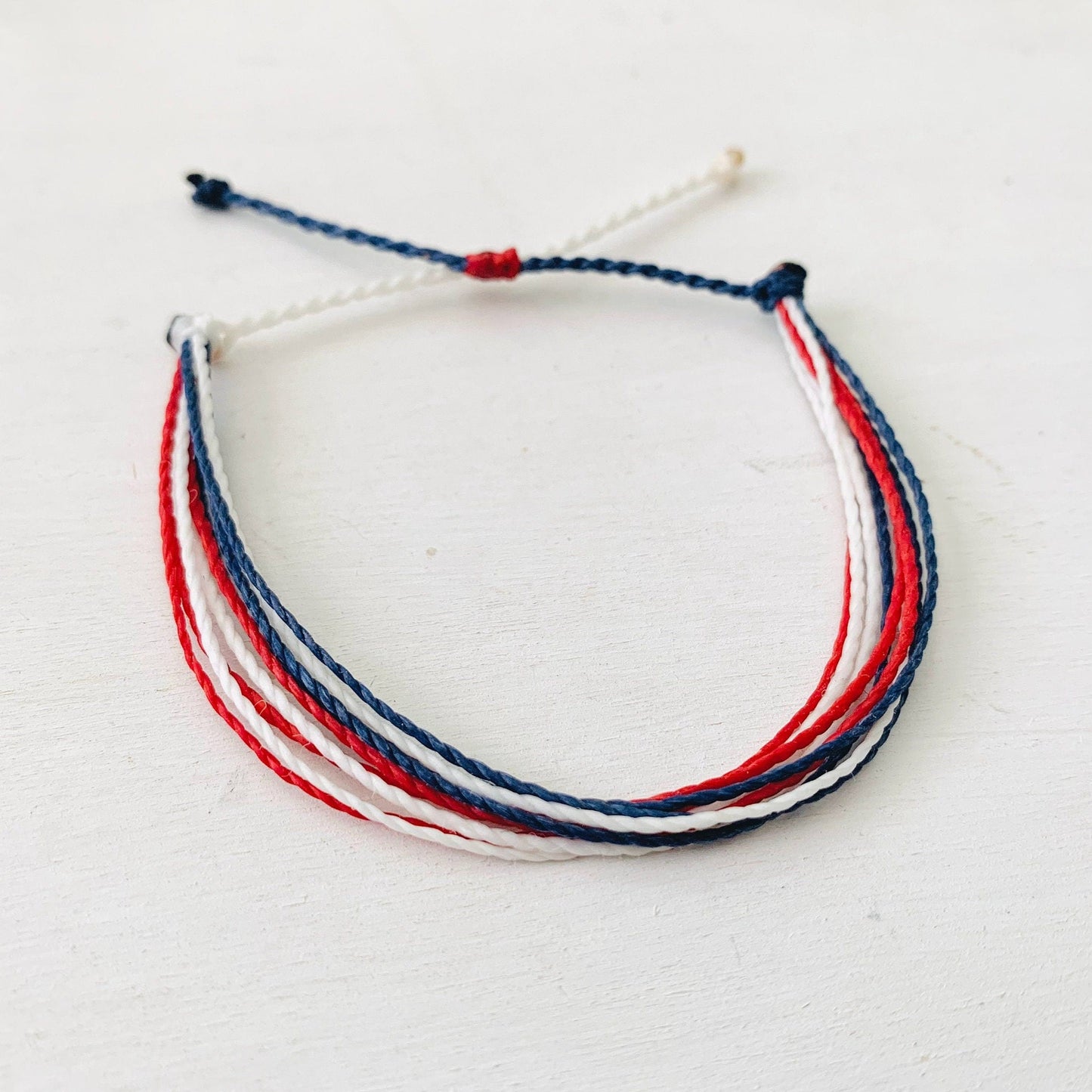 Patriotic, String Bracelet, Adjustable Bracelet, Waterproof Bracelet, 4th of July Bracelet, Stackable Bracelet, American, Handmade