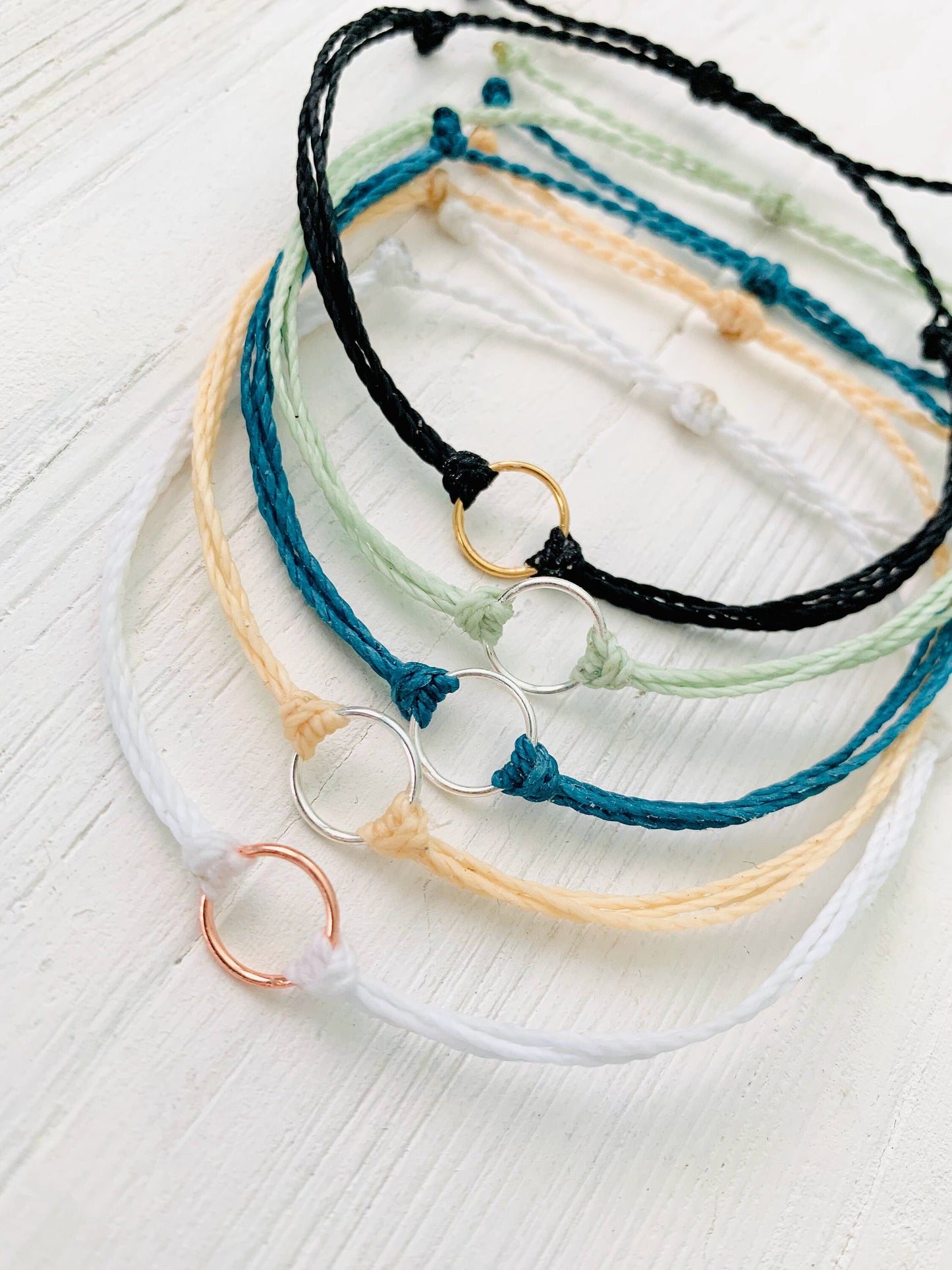 NEW! Open Circle Bracelet, String Bracelet, Handmade Jewelry, Surfer Bracelet, Waterproof Bracelet, Adjustable Bracelet