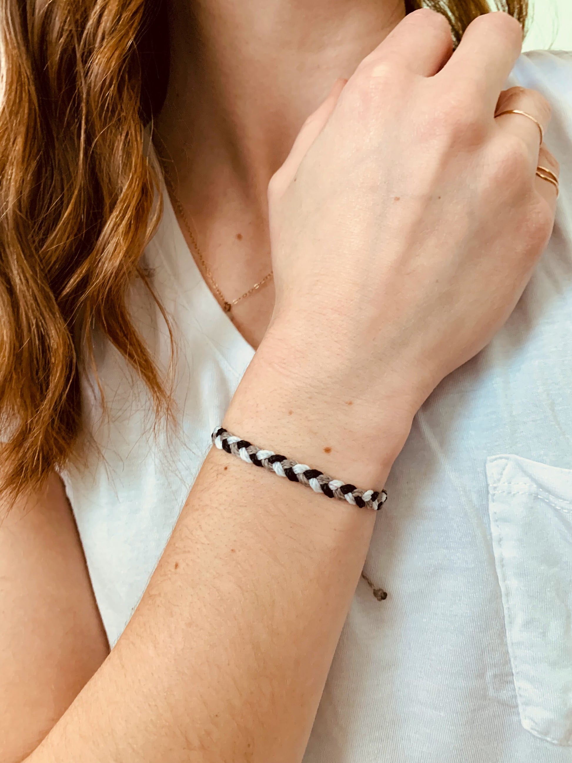 Black Braided Bracelet, Surfer Bracelet, Adjustable Bracelet, Waterproof, Handmade