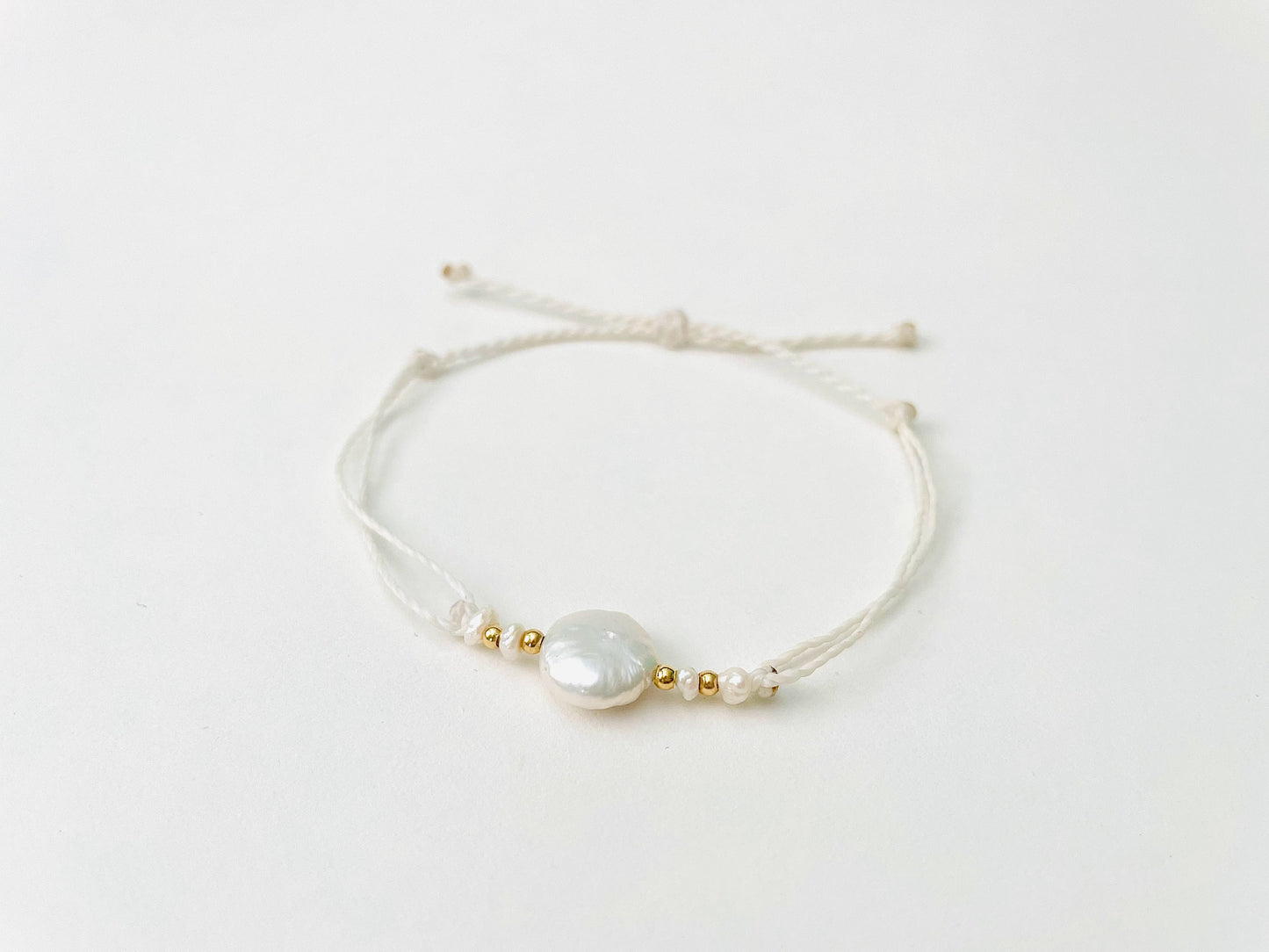 Freshwater Pearl Bracelet, Bracelet Stack, Gold Filled Bracelets, Braided Bracelet, Adjustable Bracelets