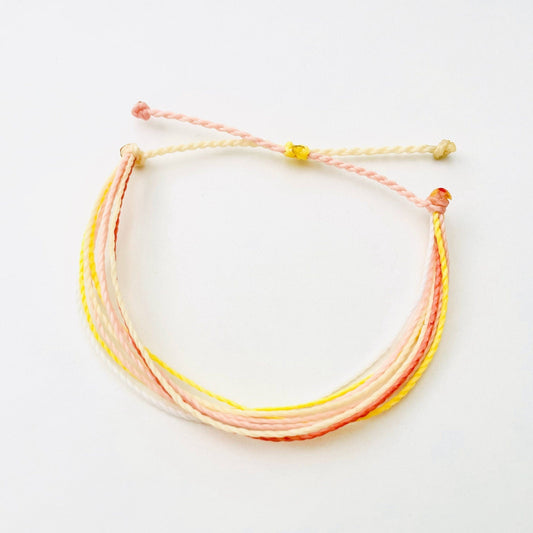 Surfer Bracelet, String Bracelet, Yellow and Pink Bracelet, Thread Bracelet, Waterproof, Adjustable, Handmade