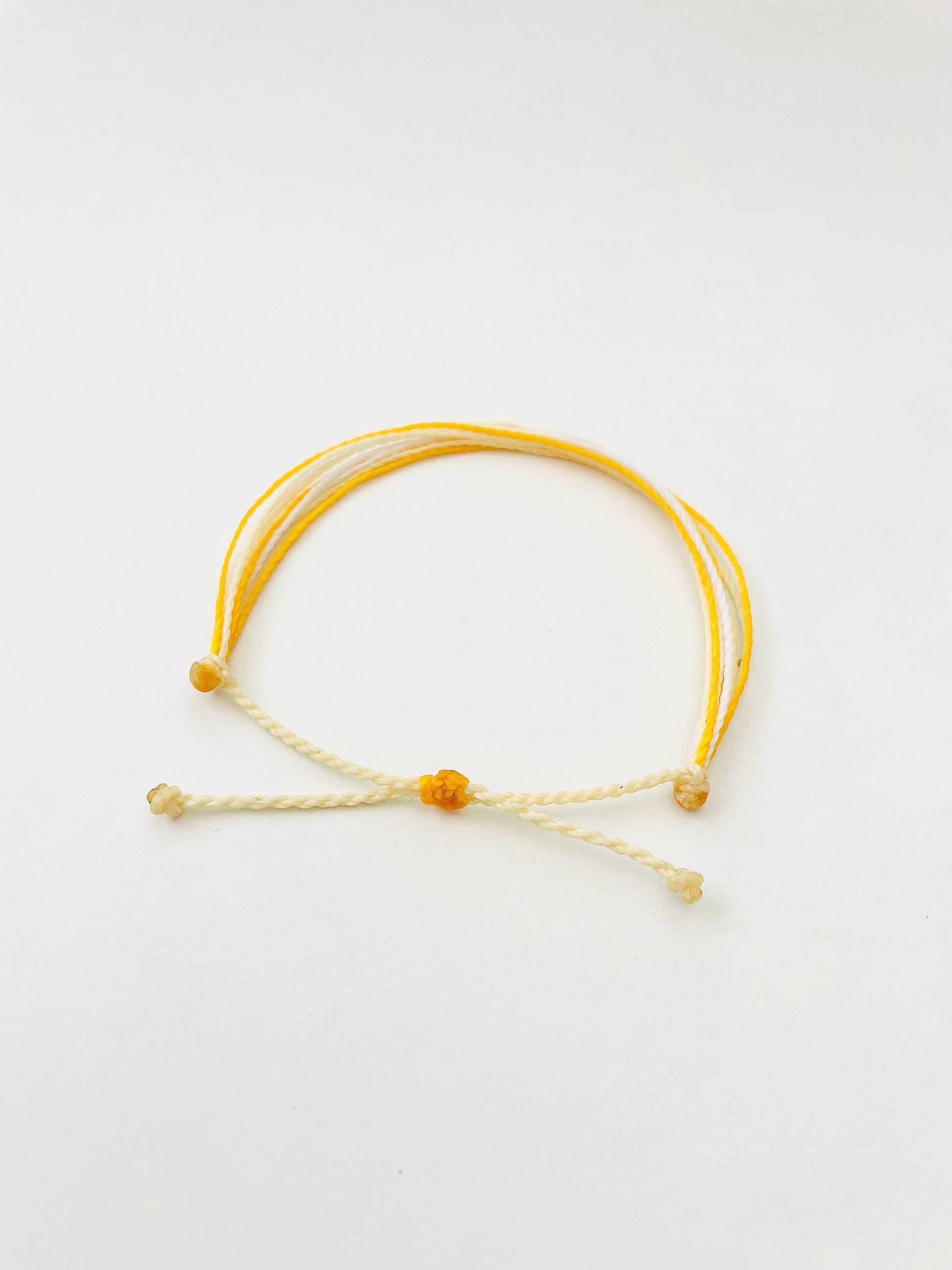 Yellow Bracelet, Surfer bracelet, String Bracelet, Adjustable Bracelet, Waterproof, Handmade