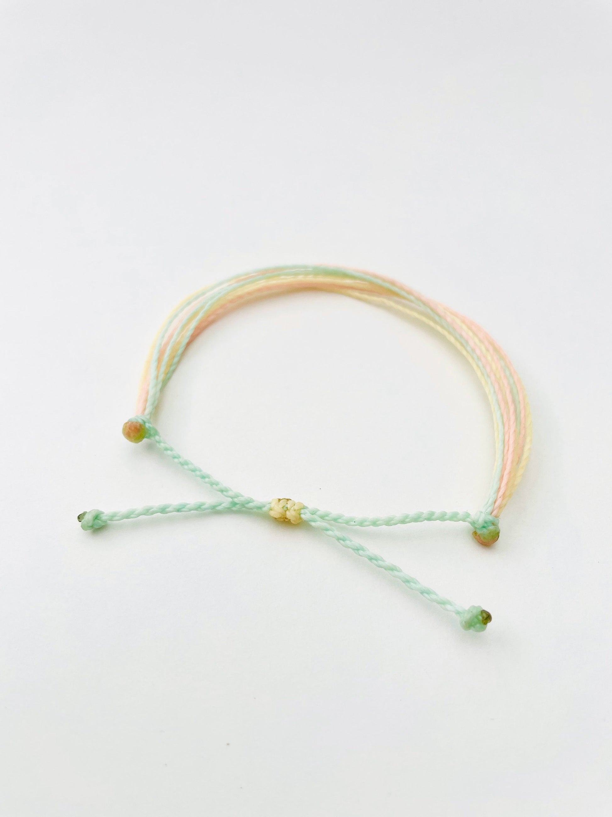 Pastel Bracelet, Cord Bracelet, String Bracelet, Surfer Bracelet, Beachy Bracelet, Adjustable, Waterproof, Handmade