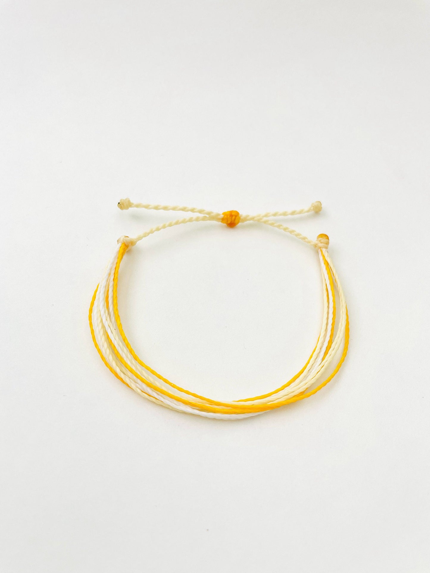 Yellow Bracelet, Surfer bracelet, String Bracelet, Adjustable Bracelet, Waterproof, Handmade