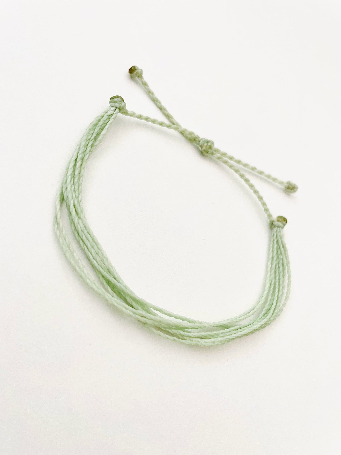 String Bracelet, Surfer Bracelet, Cord Bracelet, Adjustable Bracelet, Waterproof, Adjustable, Pastel Green