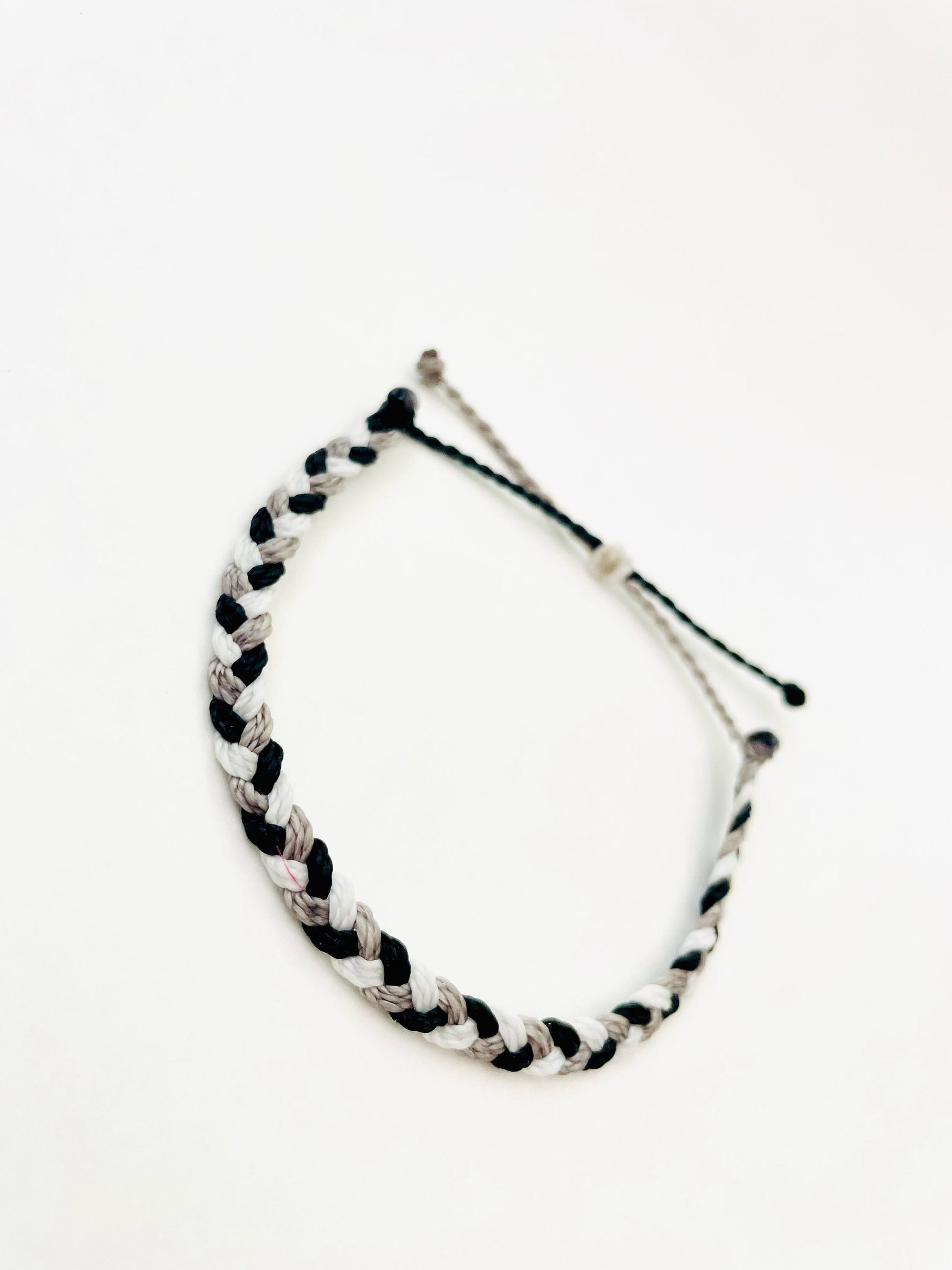 Black Braided Bracelet, Surfer Bracelet, Adjustable Bracelet, Waterproof, Handmade