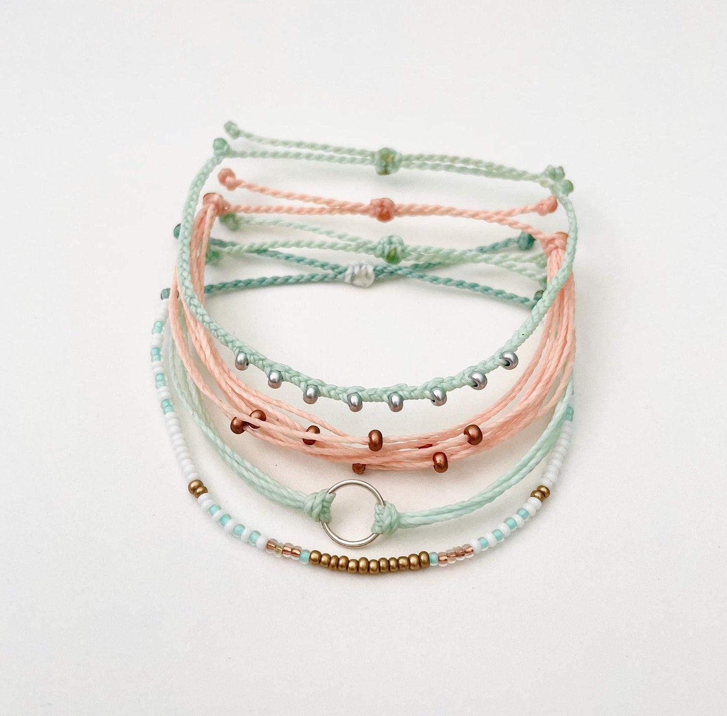 Surfer Bracelet Set Adjustable Beach Bracelets Boho Surf Bracelets for Women Stackable String Bracelet Set Handmade Boho Summer Accessories