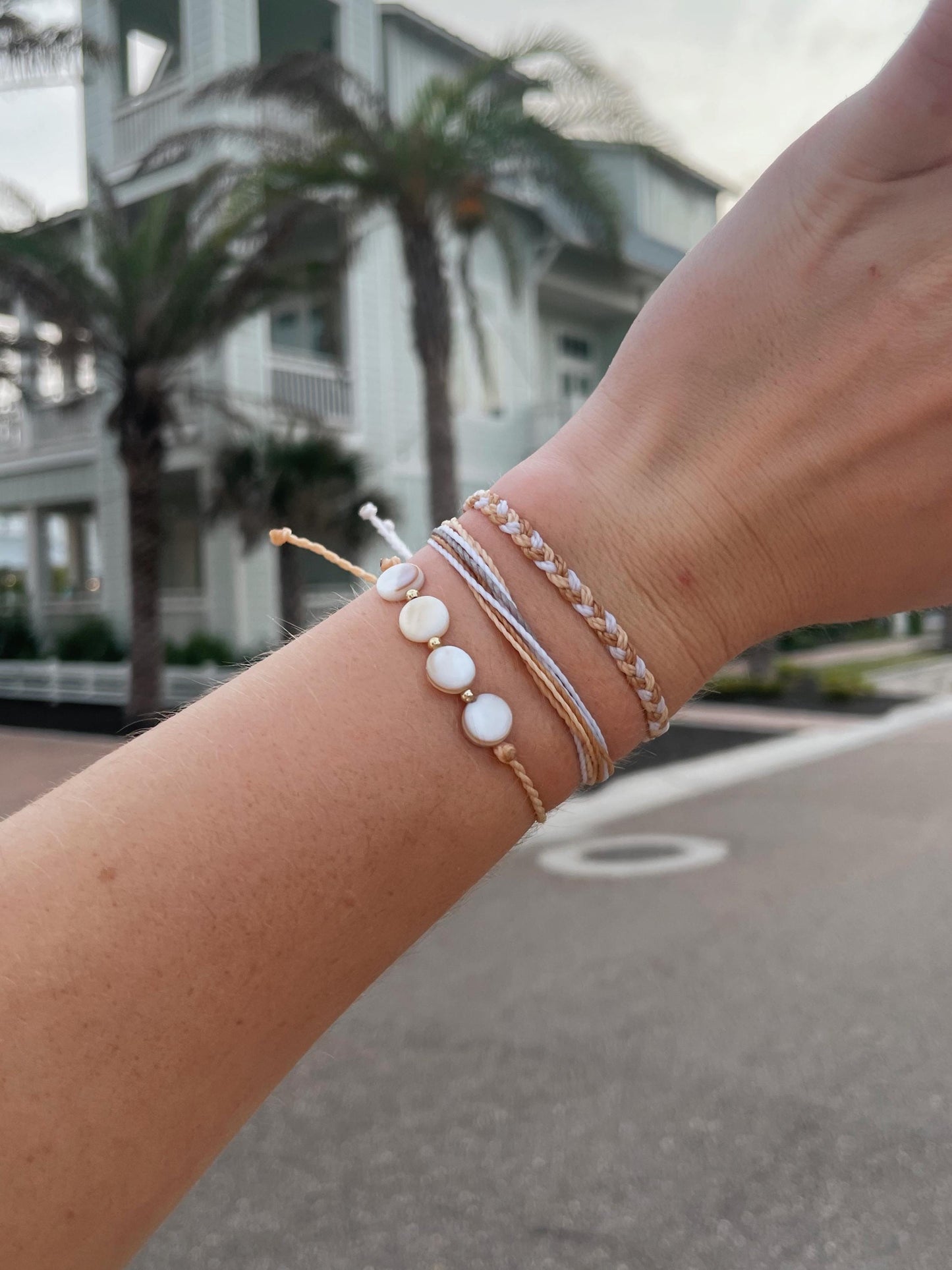 Neutral Bracelet Stack Surfer Bracelet Set Adjustable String Bracelets Waterproof Wax Cord Bracelets for Women Simple Braided Jewelry Boho