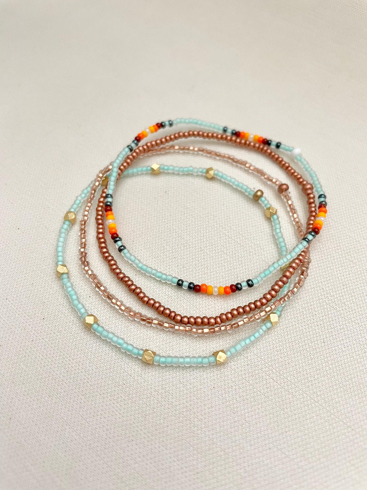 Seed Bead Stretch Bracelet Set Beach Jewelry for Travel Bracelet Stack Boho Beaded Bracelet Minimalist Tiny Stacking Bracelets Light Blue