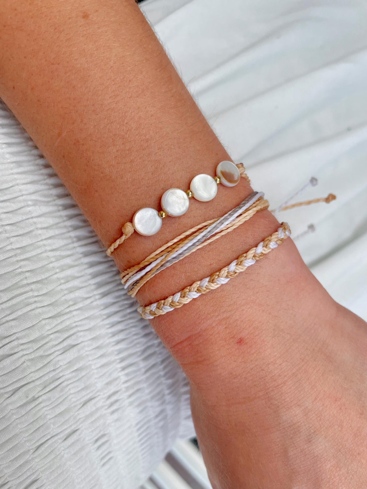 Neutral Bracelet Stack Surfer Bracelet Set Adjustable String Bracelets Waterproof Wax Cord Bracelets for Women Simple Braided Jewelry Boho