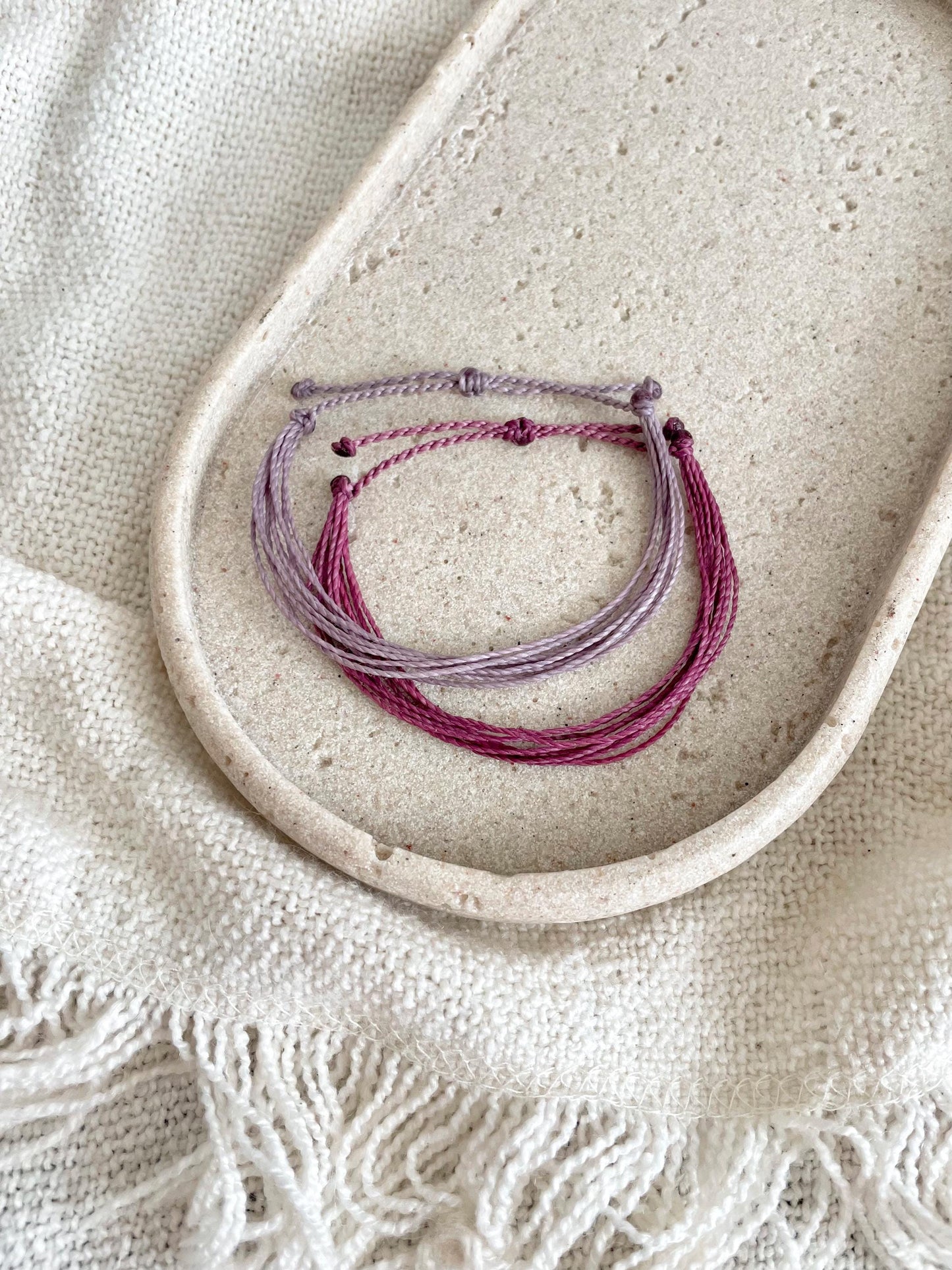 Purple String Surfer Bracelet for Women Beach Style Adjustable Bracelet Purple Jewelry Surfer Girl Simple Cord Bracelet Waterproof Handmade
