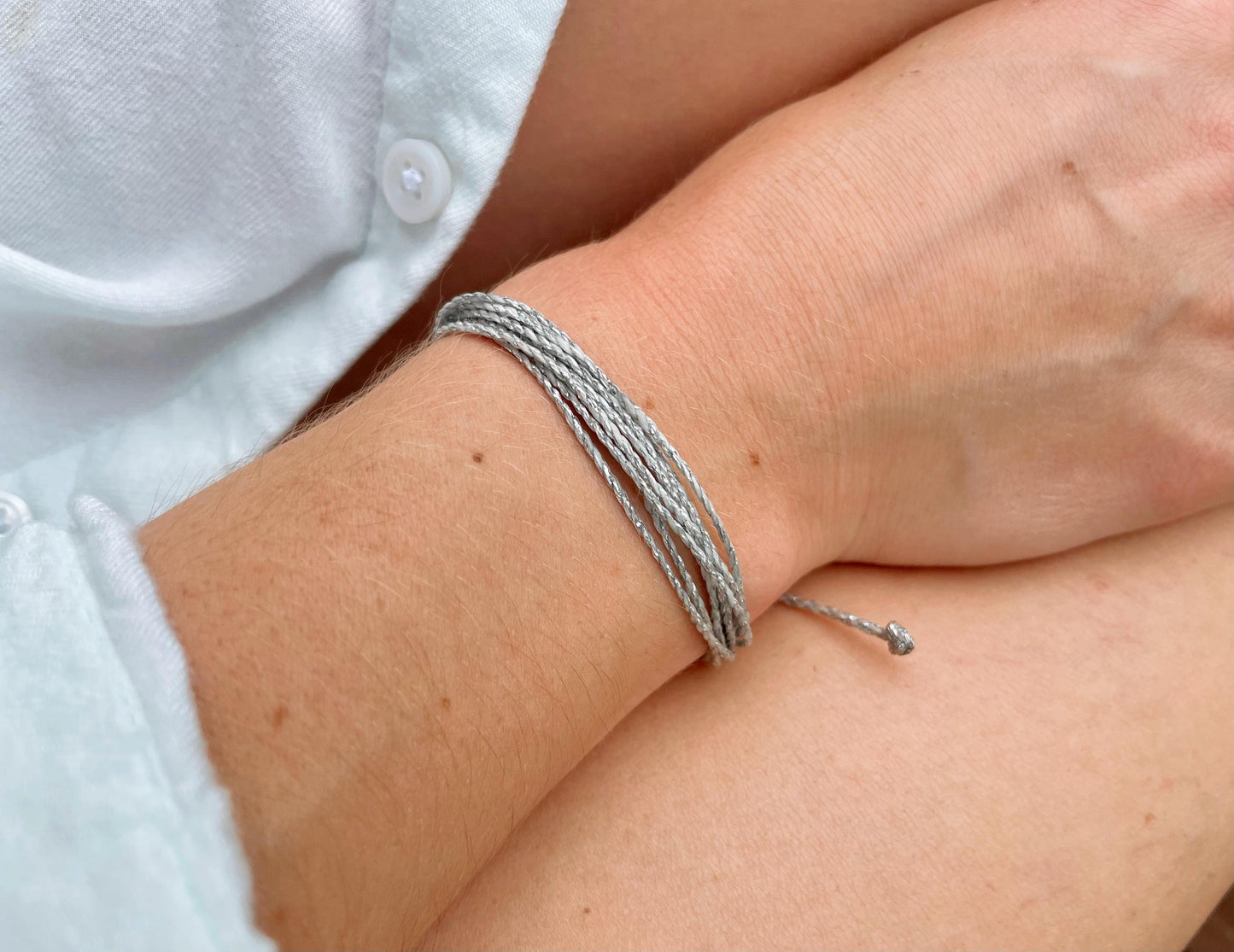 Gold Cord Bracelet Adjustable Surfer String Bracelet Waterproof Simple Golden Bracelet Minimalist String Bracelet for Women Gold or Silver