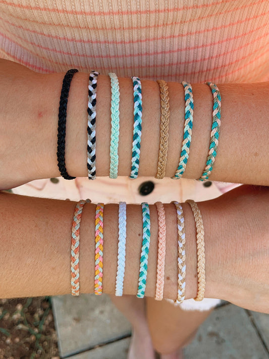 Braided Adjustable Wax Cord Bracelet Simple Woven Waterproof Bracelet Surfer Girl Bracelet Gym Jewelry Sweatproof Stacking Jewelry Handmade