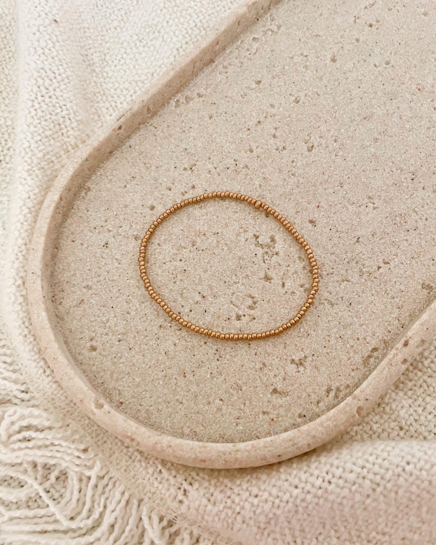 Small Beaded Gold Stacking Bracelet Dainty Stretch Bracelet Set Tiny Gold Bead Bracelet Layering Gold Bracelet for Women Minimalist Jewelry