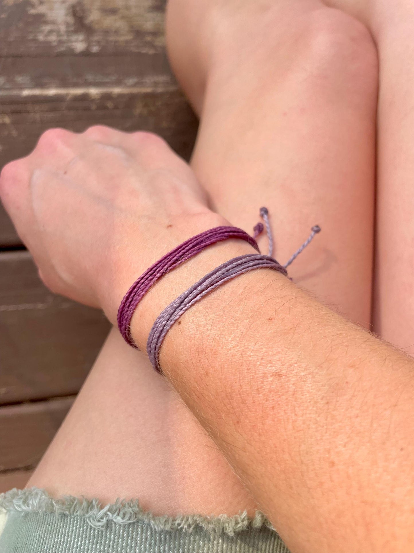Purple String Surfer Bracelet for Women Beach Style Adjustable Bracelet Purple Jewelry Surfer Girl Simple Cord Bracelet Waterproof Handmade