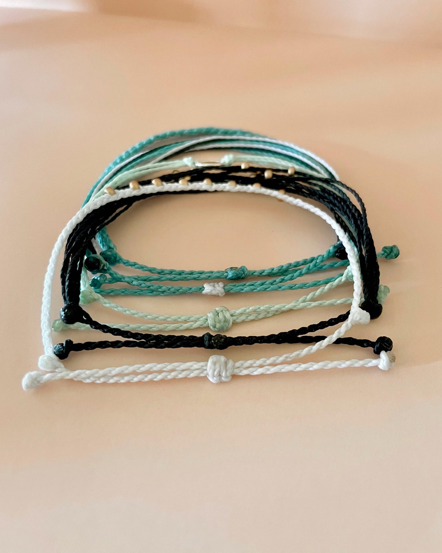 Surfer Bracelet Set String Bracelet Stack Beachy Accessory Summer Fashion Gift Idea Friendship Bracelet Wax Cord Beach Vibe Jewelry Handmade