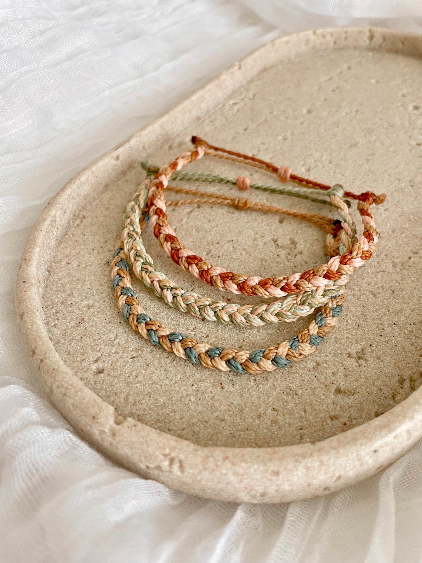 Earthy Bracelet Womens Boho Jewelry Stacking Bracelet Woven Braided Surfer Bracelet Waterproof Friendship Macrame Beachy Accessory Neutral