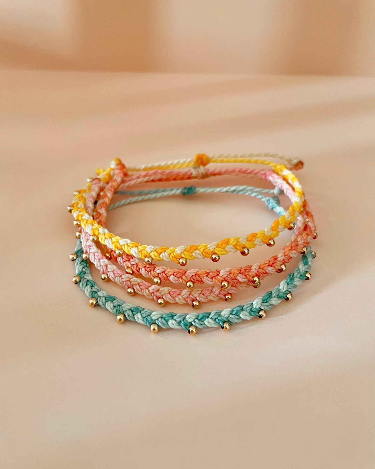 Thin Braided Bracelet Waterproof Design Summer Jewelry Beach Accessory Gold Filled Dainty Bracelet Friendship Gift Teen Fashion Beach Style