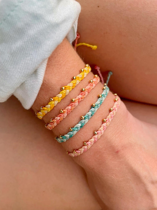 Thin Braided Bracelet Waterproof Design Summer Jewelry Beach Accessory Gold Filled Dainty Bracelet Friendship Gift Teen Fashion Beach Style