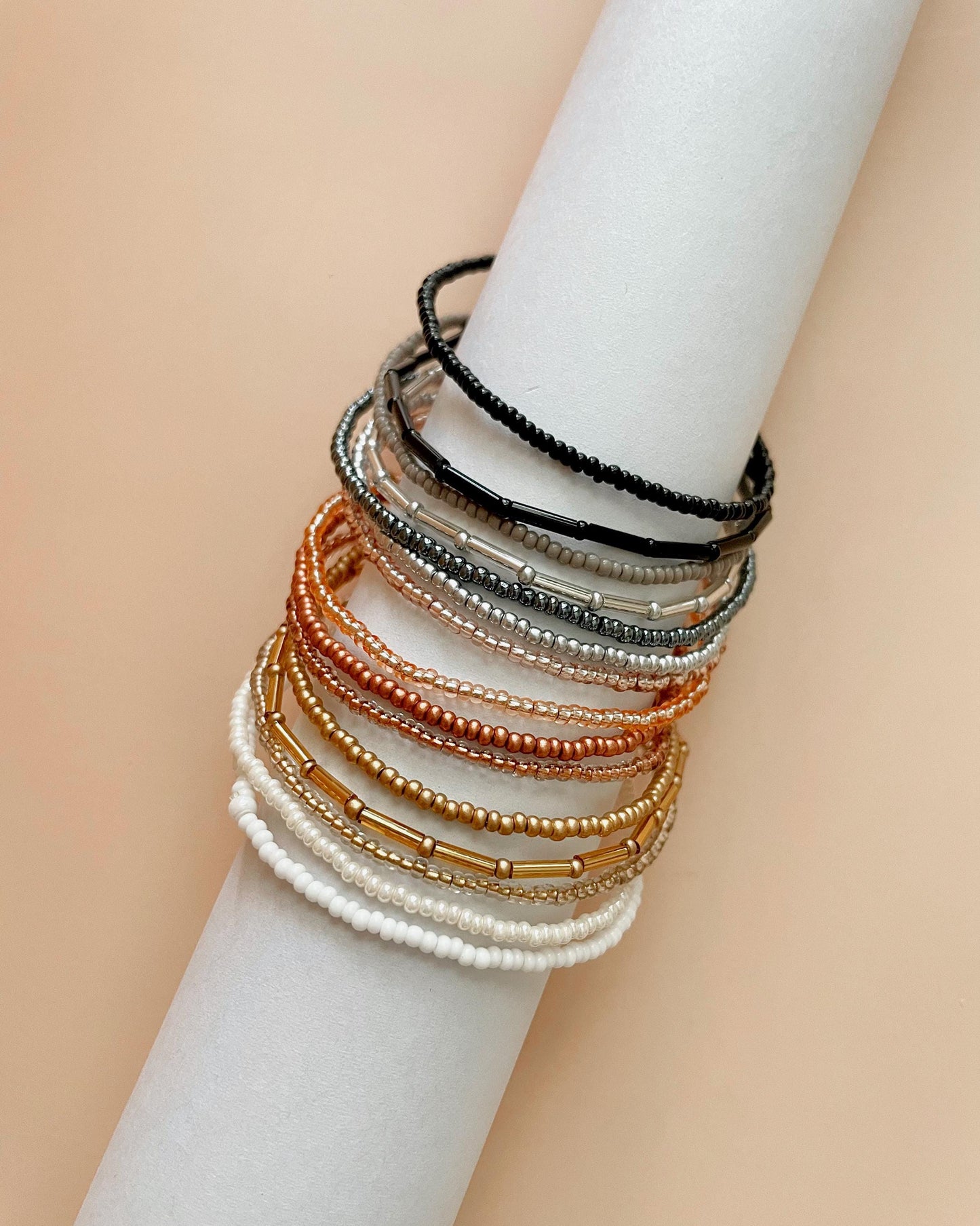 Beaded Bracelets Set of Bracelets for Sister Birthday Gift Idea for Teen Girl Jewelry Lightweight Seed Bead Layering Bracelet Gift for Mom