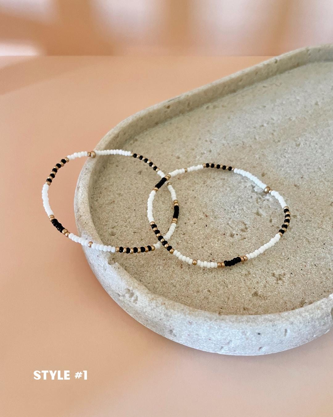 Football Accessories for Game Day Bracelets Gold and Black Team Jewelry Sports Fan Gift Beaded Bracelet Stack Cheerleader White Black Gold