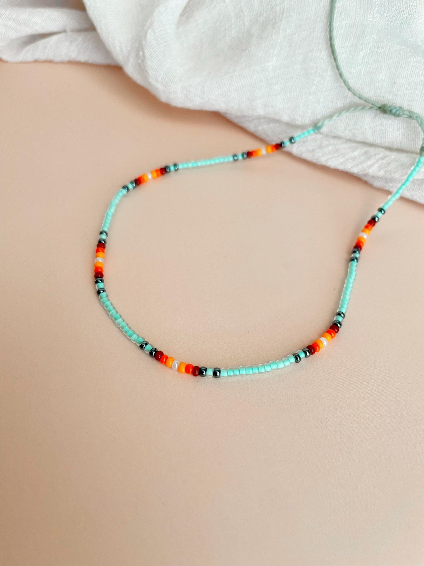 Beaded Anklet for Summer Beach Accessory for Festival Boho Style Beach Jewelry Minimalist Beach Wear Light Blue Bead Ankle Bracelet Handmade