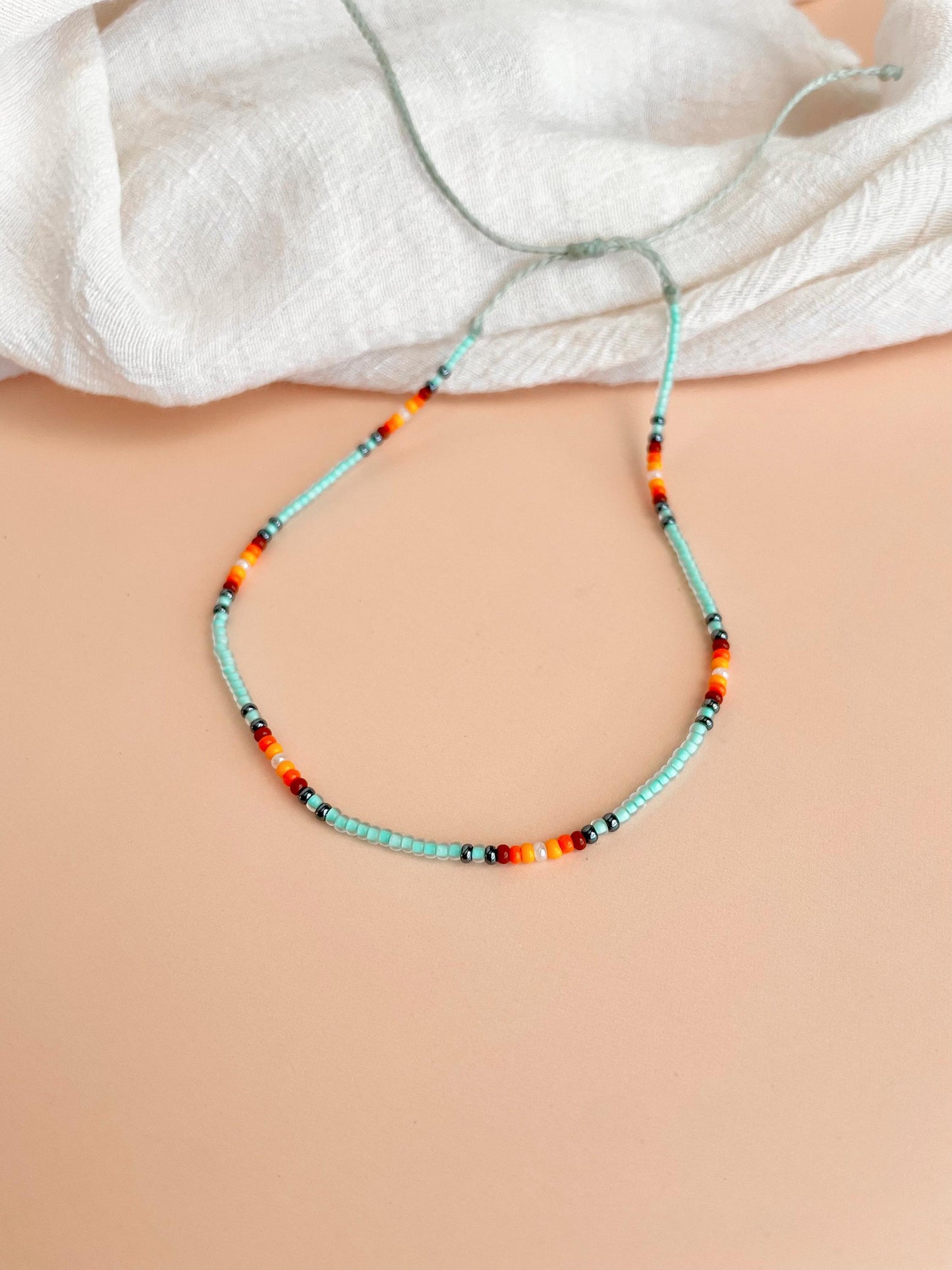 Beaded Anklet for Summer Beach Accessory for Festival Boho Style Beach Jewelry Minimalist Beach Wear Light Blue Bead Ankle Bracelet Handmade