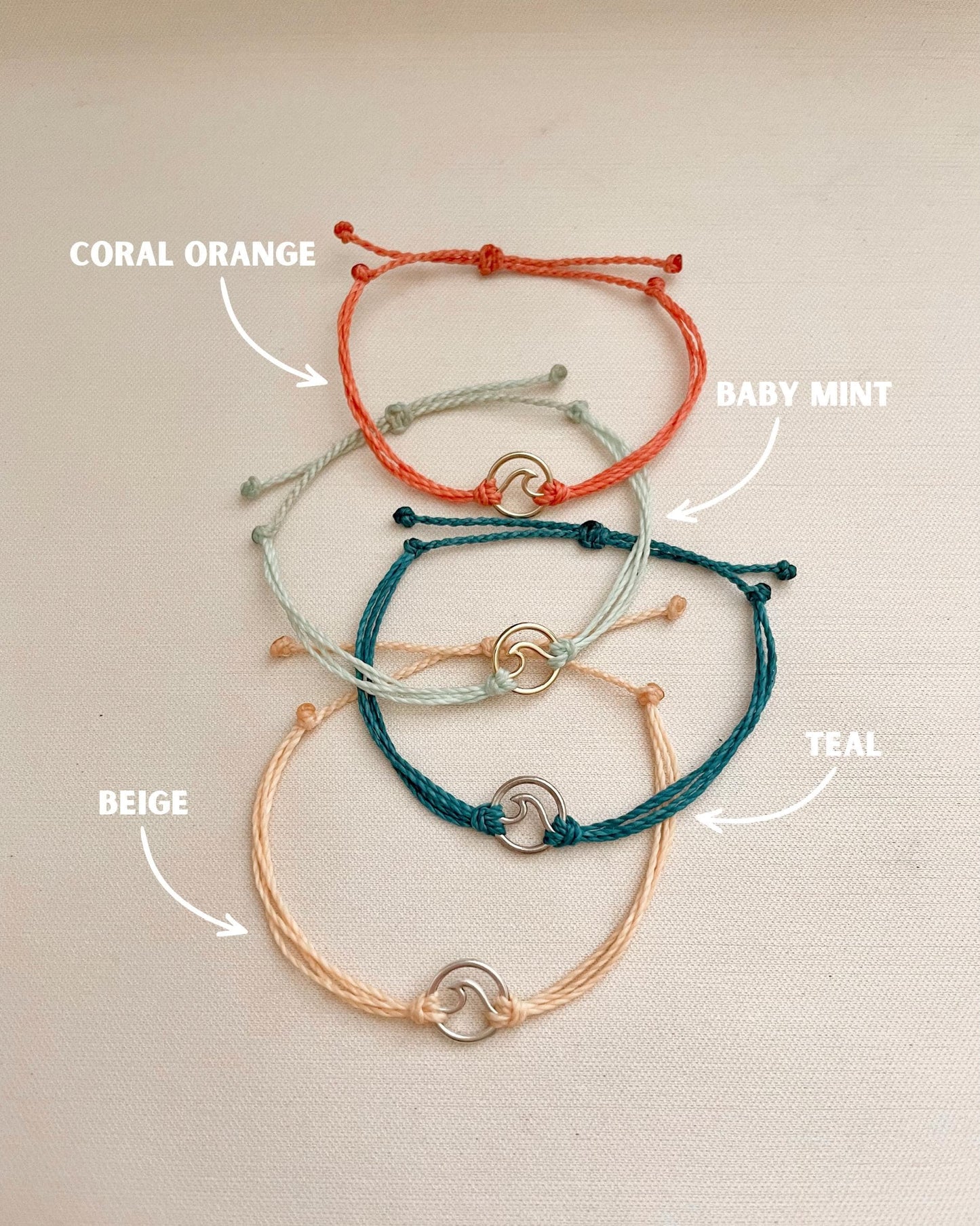 Customized Ocean Wave Charm Bracelet Hawaii Vacation Jewelry for Surfers Bracelet Waterproof Gift for Ocean Lovers Matching Friend Bracelets