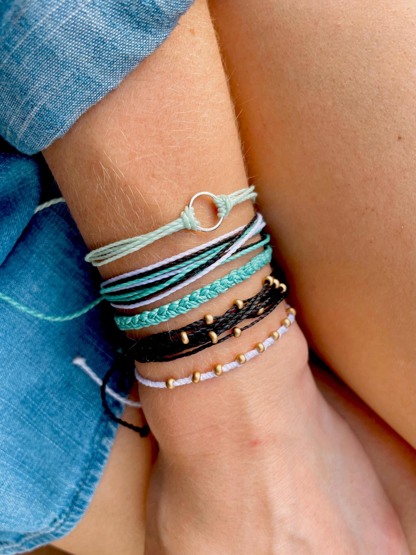 Surfer Bracelet Set String Bracelet Stack Beachy Accessory Summer Fashion Gift Idea Friendship Bracelet Wax Cord Beach Vibe Jewelry Handmade