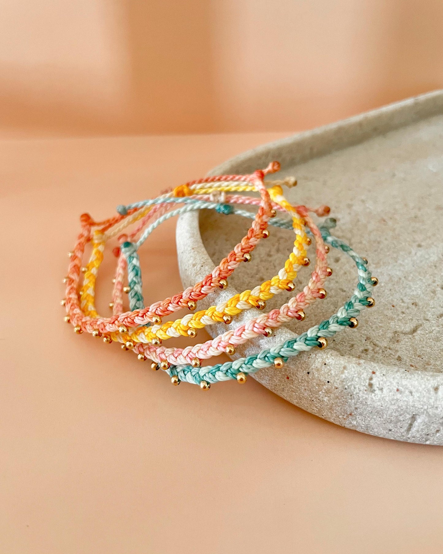 Thin Braided Bracelet Waterproof Design Summer Jewelry Beach Accessory Gold Filled Dainty Bracelet Friendship Gift Teen Fashion Beach Style
