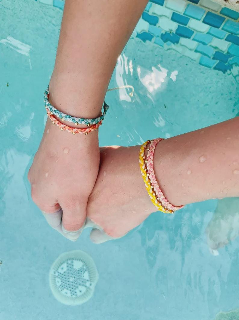 Thin Braided Bracelet Waterproof Design Summer Jewelry Beach Accessory Gold Filled Dainty Bracelet Friendship Gift Teen Fashion Beach Style