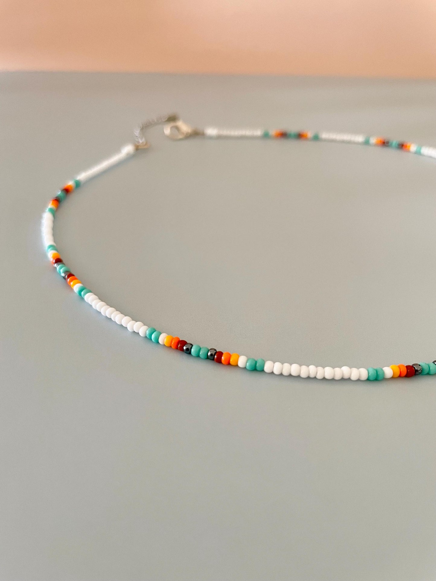 Colorful Beaded Necklace Choker for Women Beaded Surfer Necklace Seed Bead Necklace Dainty Boho Summer Jewelry Handmade Necklace Surfer Girl