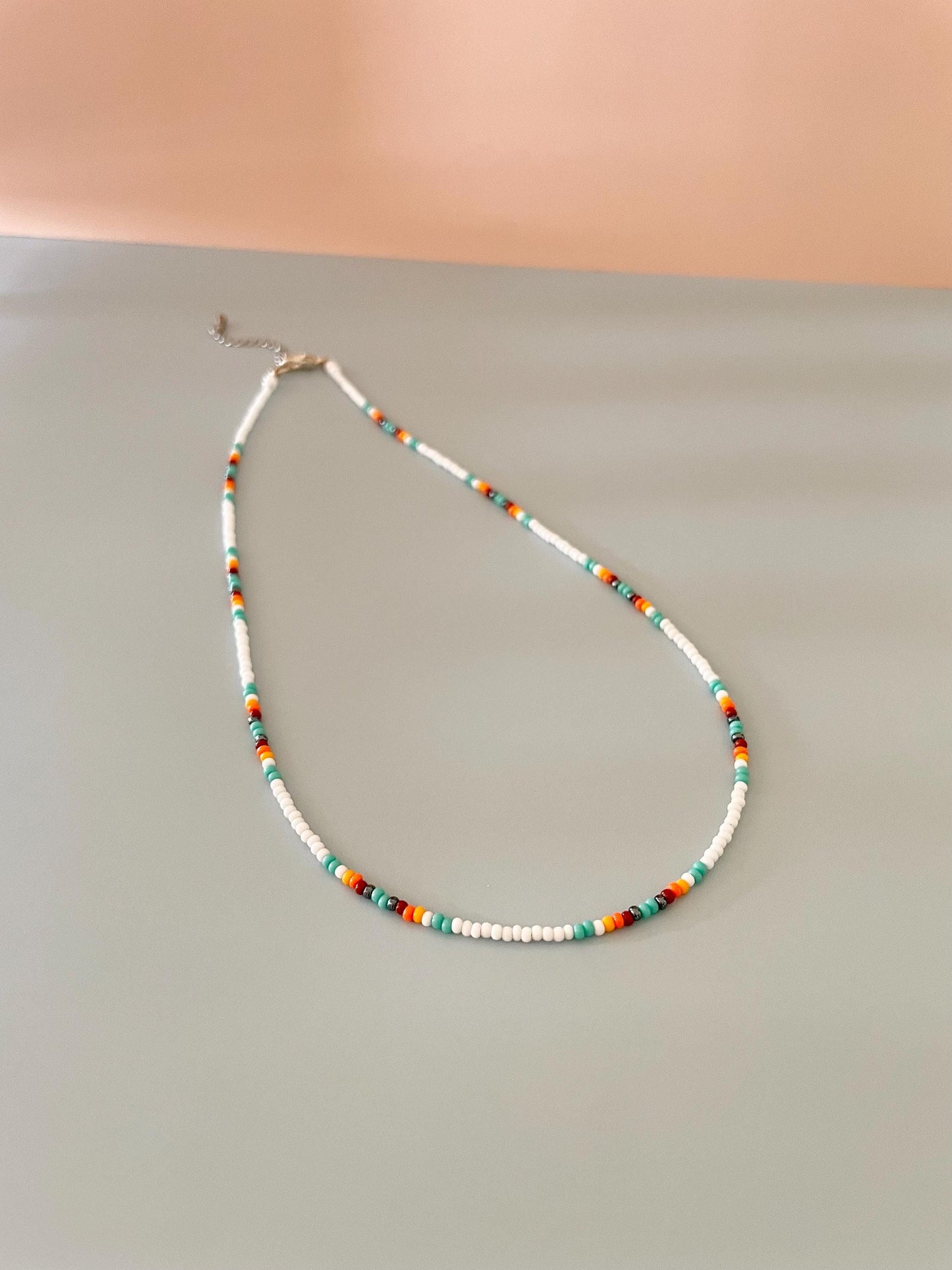 Colorful Beaded Necklace Choker for Women Beaded Surfer Necklace Seed Bead Necklace Dainty Boho Summer Jewelry Handmade Necklace Surfer Girl