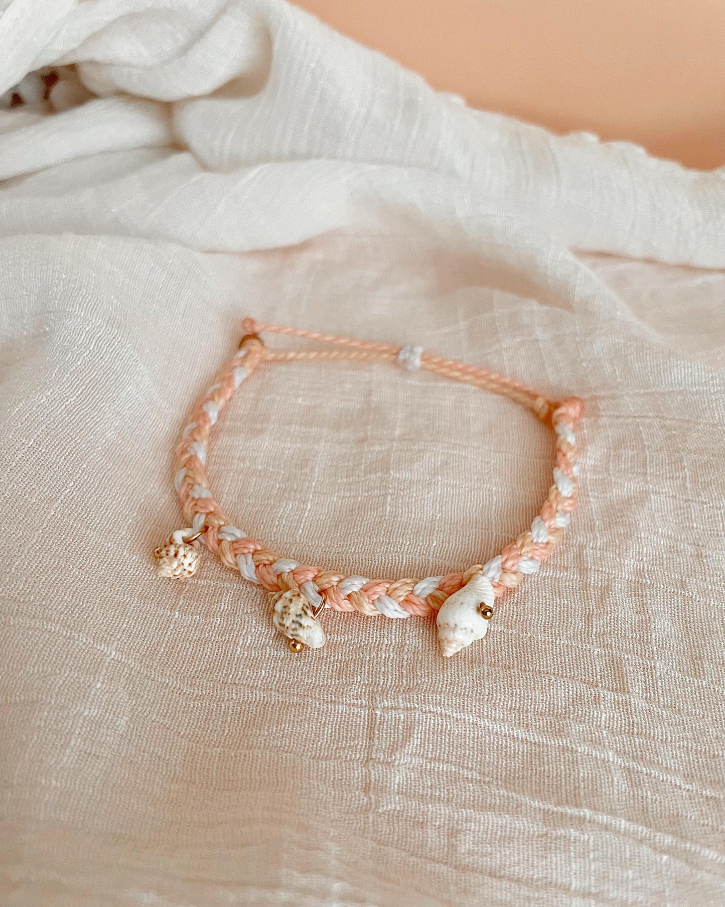 Hawaii Shell Bracelet Light Pink Bracelet Braided Pastel Pink Accessories Beachy Jewelry for Beach Vacation Girls Bracelet Conch Shell Boho
