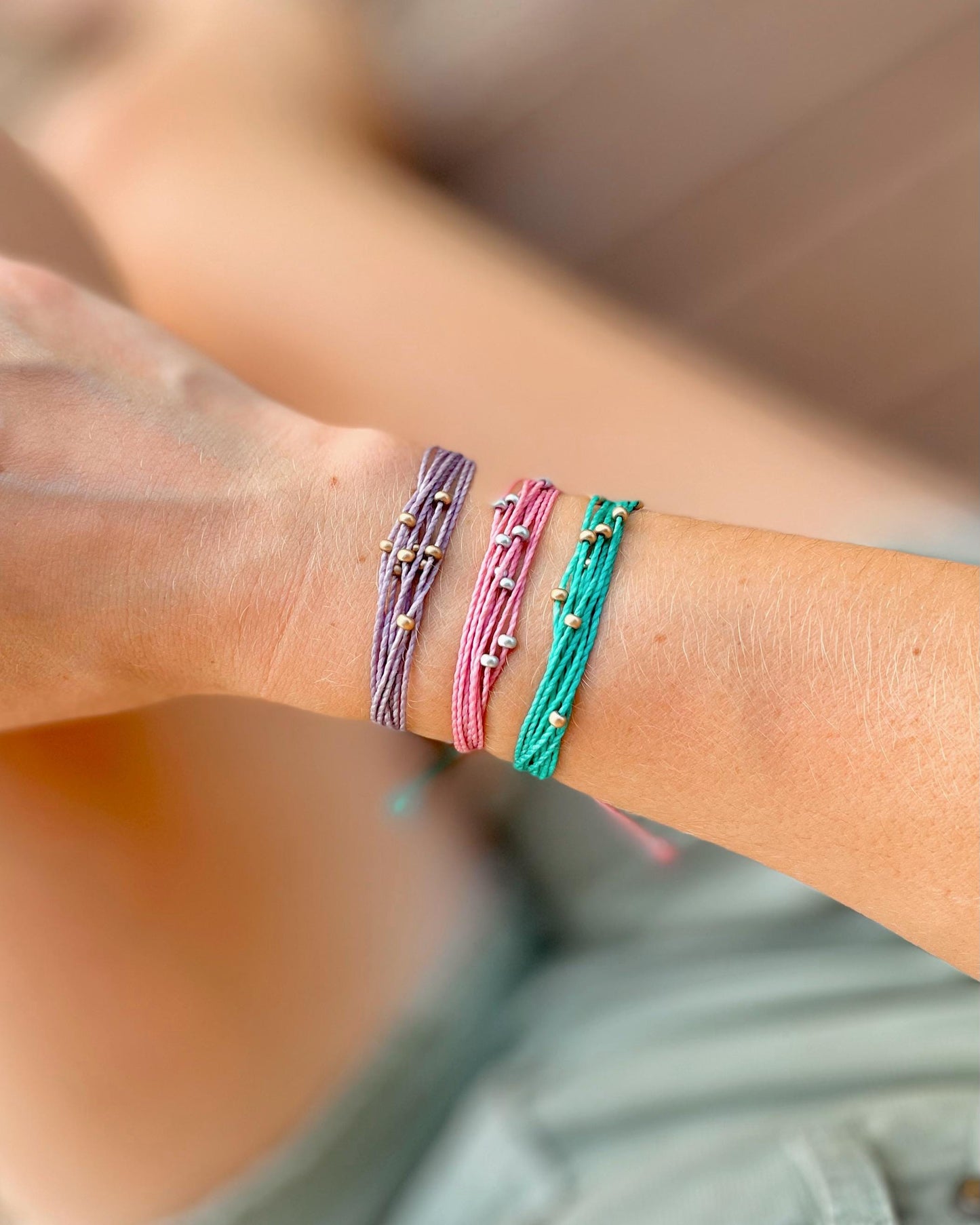 Boho Surfer Bracelet Bead String Bracelet Adjustable Waxed Cord Beach Vibe Bracelet Best Friend Matching Bracelets Work Accessories Casual