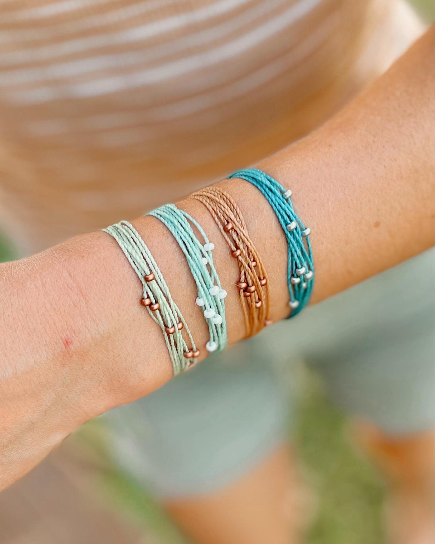 Boho Surfer Bracelet Bead String Bracelet Adjustable Waxed Cord Beach Vibe Bracelet Best Friend Matching Bracelets Work Accessories Casual